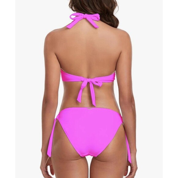 RELLECIGA Women Push Up Bikini Set Knot Front Underwire Swimsuits Pink XL - Picture 7 of 8